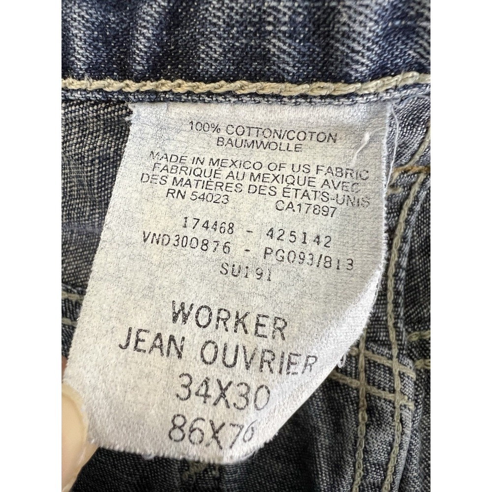 VTG Gap Worker Jean‎ Men's Light Wash Denim Work Wear  Pants 34x30 (32x29) Y2K - Picture 8 of 14